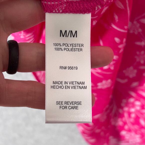 Cristina B Blouse Medium Floral Flowy Sheer Tunic Tank Tiered Cottage Feminine - Picture 11 of 12